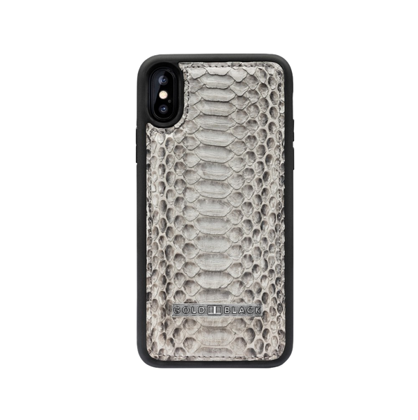 IPHONE XS LEATHER CASE PYTHON GREY