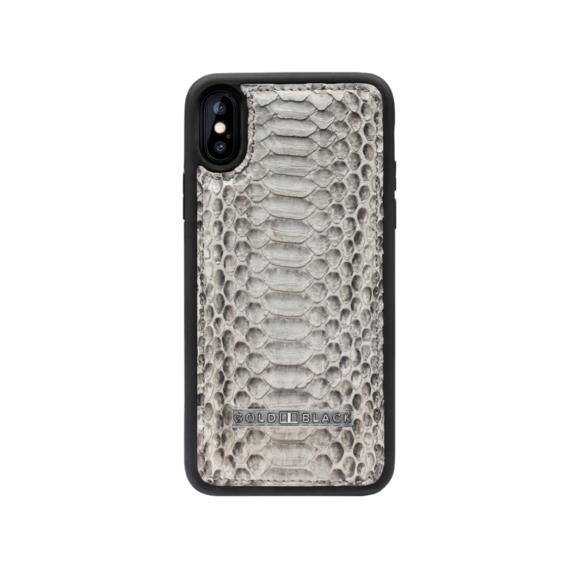 IPHONE XS LEATHER CASE PYTHON GREY