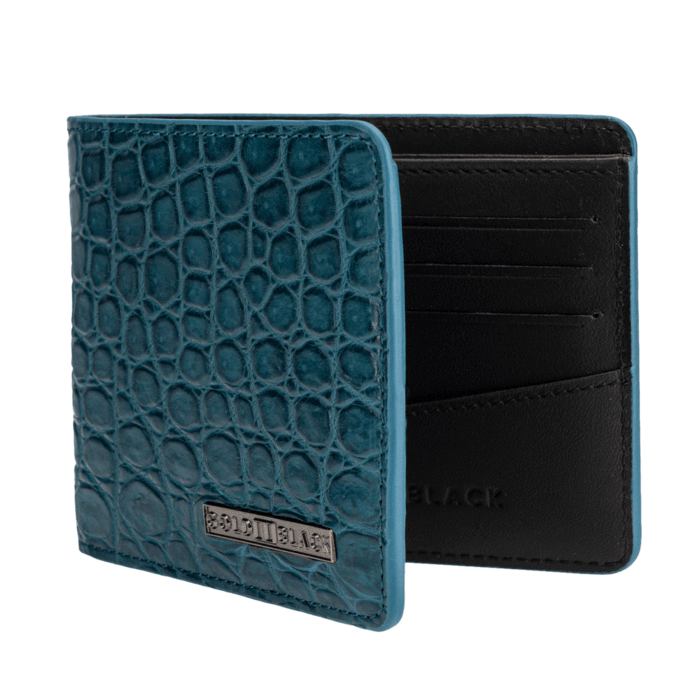 GM WALLET CROCODILE PETROL BLUE
