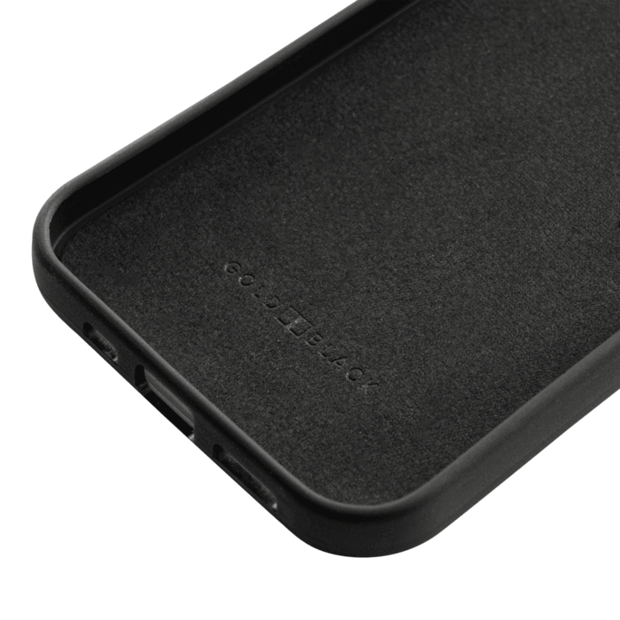 IPHONE 13 / 13 PRO LEATHER CASE WITH FINGERHOLDER CROCO BLACK