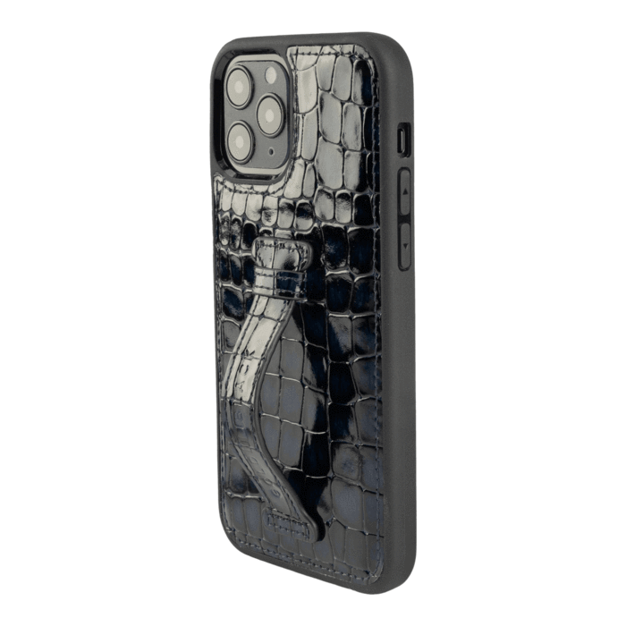 IPHONE 13 / 13 PRO LEATHER CASE WITH FINGERHOLDER MILANO BLUE