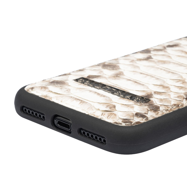 IPHONE XS LEATHER CASE PYTHON NATURAL