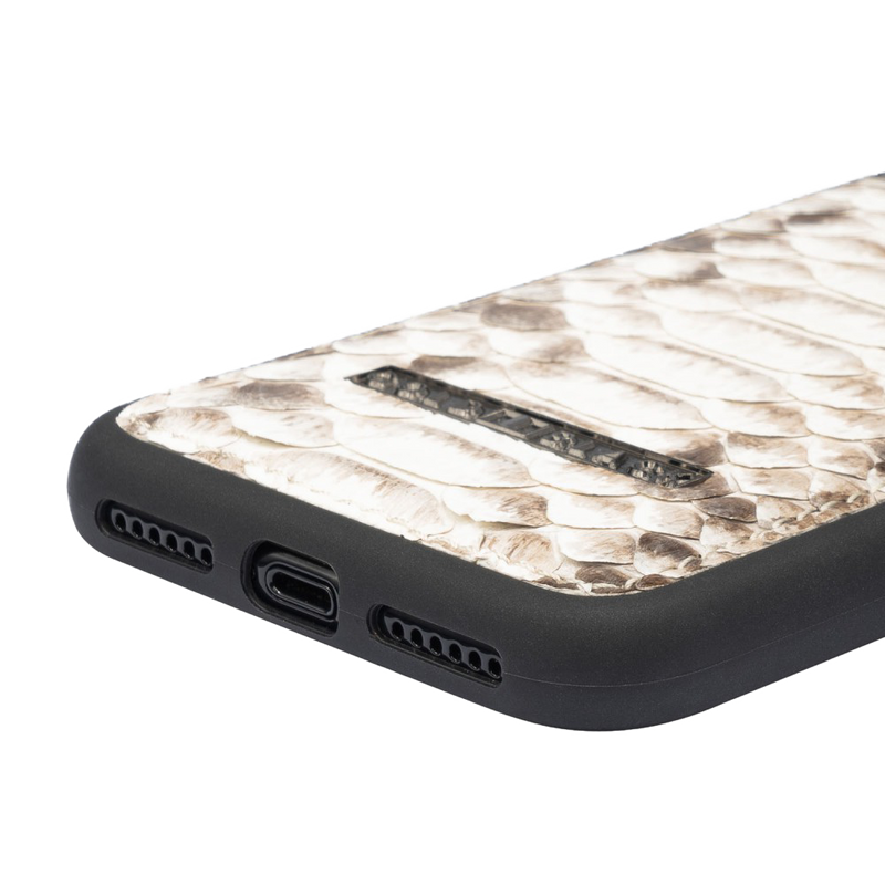 IPHONE XS LEATHER CASE PYTHON NATURAL